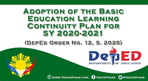 DEPED ORDER 012, 2020 – ADOPTION OF THE BASIC EDUCATION.